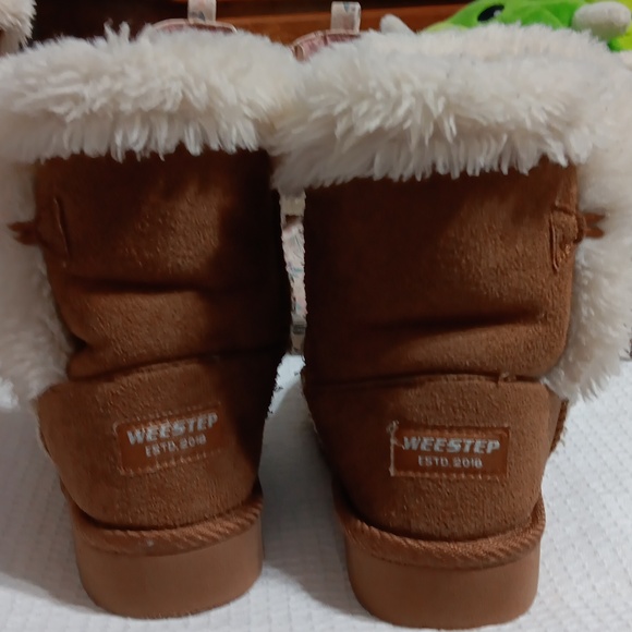 WEE STEP Sherpa faux suede Ankle Boots, sz. 9 youth girls - Picture 5 of 11